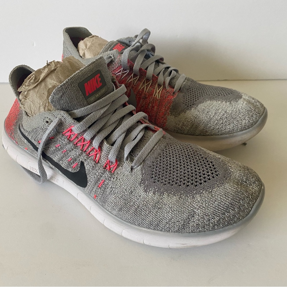 Nike Gray and Red Athletic Sneakers